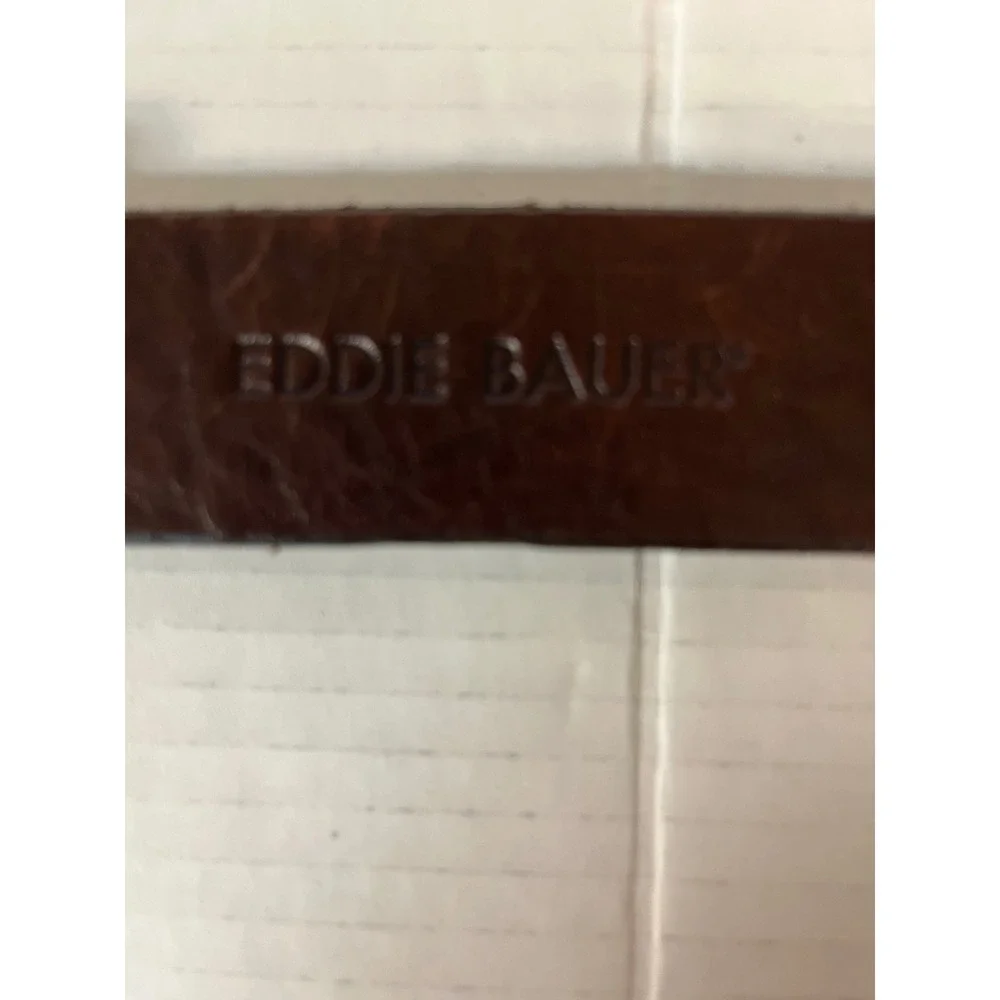 Eddie Bauer‎ Leather Belt Mens 32 Brown Brass Buckle Casual Accessory